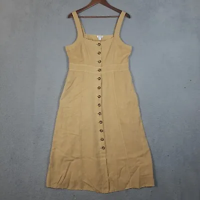 Sundance Dress Women's Medium Mustard Linen Blend Peasant Prairie Cottagecore • $39.99