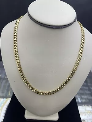 18K Solid Yellow Gold Handmade 6.70mm Miami Cuban Link Necklace 25”  98.40 Grams • $10450