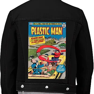 Plastic Man Comics Vintage Superhero Comic Book Iron On Coat Jacket Back Patch • £11.95
