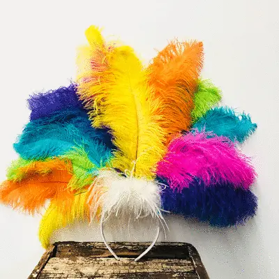 $60.36 • Buy Ostrich Feather Blondine Showgirl Costume Headdress - Rio Rainbow Bright