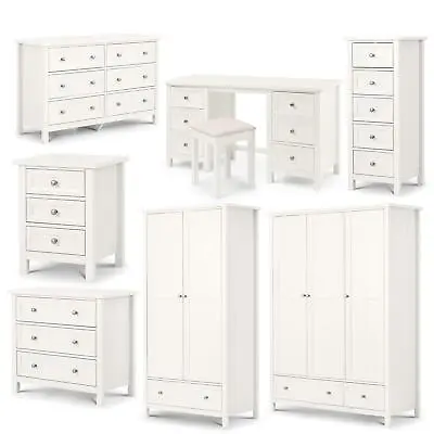 £618.99 • Buy Maine Bedside Table Chest Of Drawers Cabinet Wardrobe Dressing Table White