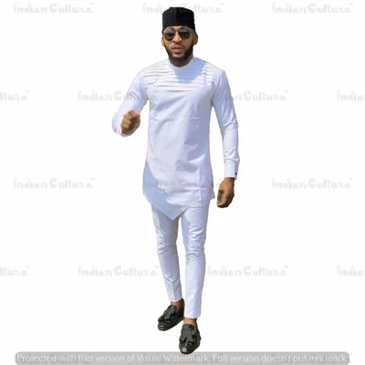 £20.39 • Buy Solid Indian Clothing Fashion Shirt Men's Short Kurta Cotton India Dress Kurta