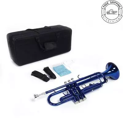 Hot Sale Top Quality Brass B Flat Trumpet Gloves Set Blue For New Learners • $116.17