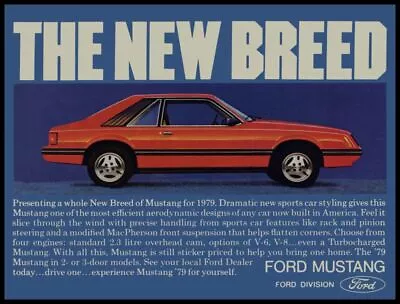 1979 Ford Mustang New Metal Sign: Introduction Of Fox Body Style - A New Breed • $33.88