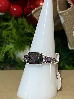 Bomb Party Ring RBP6639 “Come Hide Away” Rainbow Topaz CZ Ring Size 9 NWT RARE • $29.99