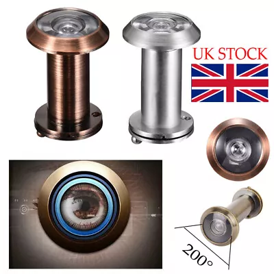 £5.29 • Buy 200° Door Peephole Viewer Wide Angle Eye Spy Sight Hole Adjustable Glass Len New