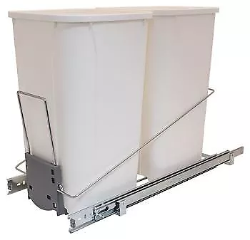 Bottom Mount Wire Waste System With Double Bins Soft Close Slides Easy Install • $127.51