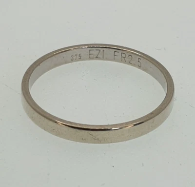 9ct 375 White Gold  Wedding Band Ring Classic Plain Size  O  2.5mm  *VIDEO* • $170