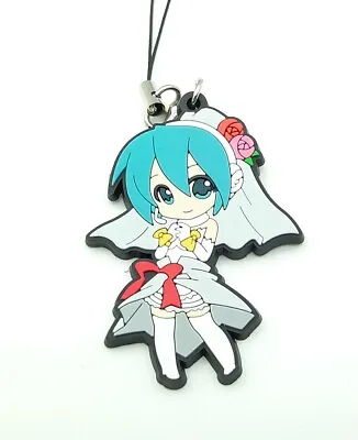 Vocaloid Hatsune Miku 2  Wedding Dress Rubber Keychain Strap Figure Toy Charm • $16