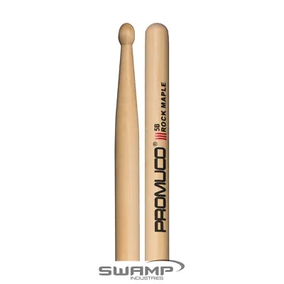 Promuco 18025B Rock Maple 5B Wood Tip Drumsticks Pair • $8.99