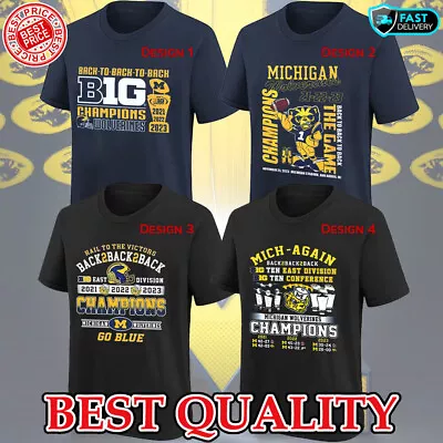 SALE_Michigan Wolverines Back-to-Back-to-Back Big Ten Conference Champions Shirt • $20.99