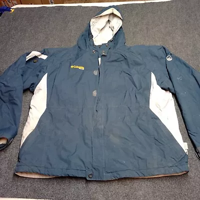 Columbia Jacket Adult XL Blue Lightweight Hooded Fleece Lined Ski Pakra • $20.98