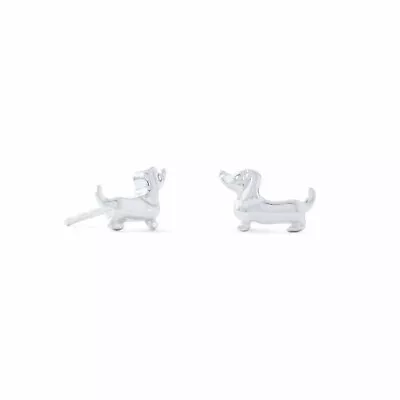 Cute Shiny Dachshund Stud Earrings 925 Sterling Silver • $21.95