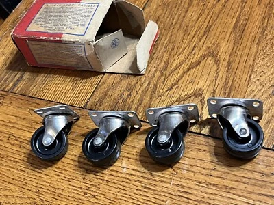 $15 • Buy Set Of 4 New In Box Vintage Noelting Faultless Swivel Plate Casters 5335