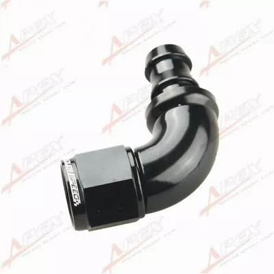8AN -8AN 8 90 Degree Push-Lock One Pieces Hose End Fitting Black • $13.53