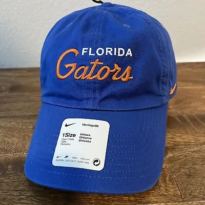 Nike Florida Gators Blue Orange Hat Cap Heritage86 Adjustable Strapback Script • $22.99