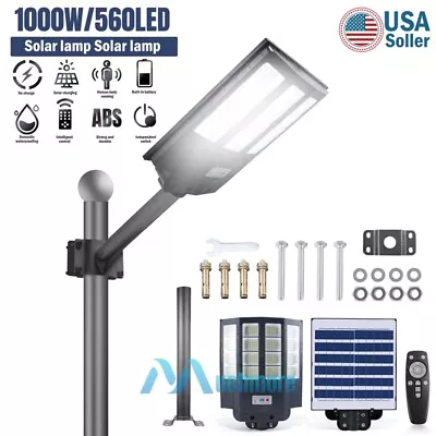 Solar Street Light PIR Sensor 9900000000LM Solar Parking Lot Lights Dusk To Dawn • $99.85