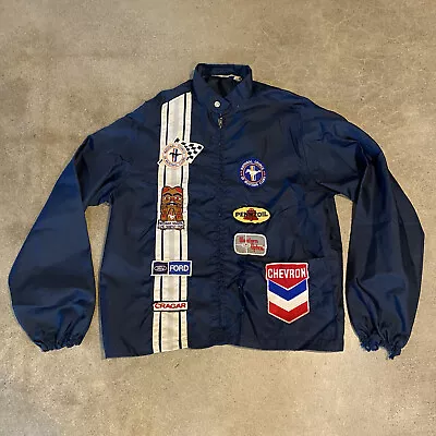 Vintage 1968 Mustang Club Swingster Windbreaker Jacket Size M Penzoil Patches • $189.99
