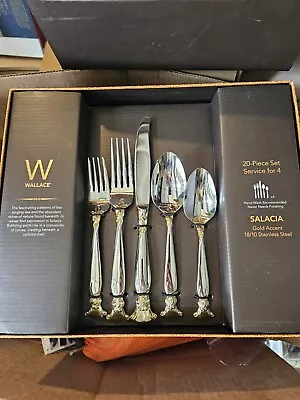 Wallace Salacia Gold Accent 18/10 Stainless 20pc Flatware Set (Service For Four) • $100