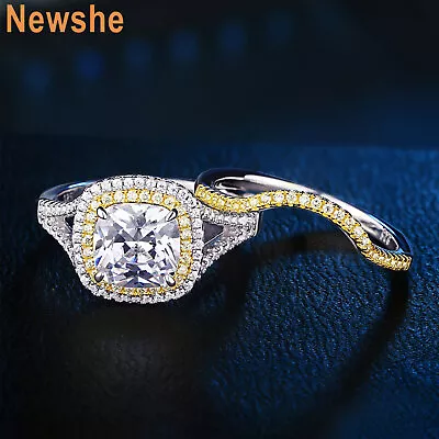 Newshe Wedding Engagement Ring Set Sterling Silver CZ Vintage Bridal Set Size 6 • $32.99