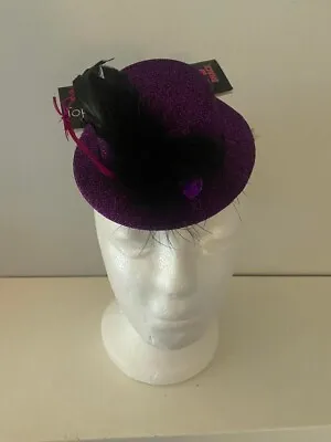 Mini Top Hat Fascinator Burlesque Purple Fancy Dress • £1.75