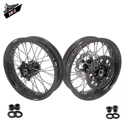 KKE 3.5/4.25 Motard Supermoto Wheels Rim Set Fit 2005-2022 SUZUKI DRZ400SM Black • $739