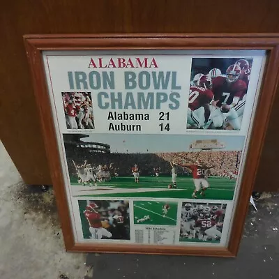 Framed 1994  Alabama Iron Bowl Champs Alabama 24 / Auburn 14 --21.5 X 17.5   • $75