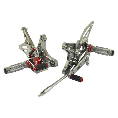 Gray CNC Adjustable Rearset Footrests Footpeg For KAWASAKI ZX-6R ZX636 2009-2023 • $146