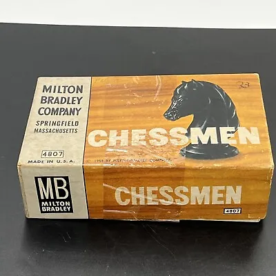 $8.45 • Buy Chessmen Plastic Chess Piece Set Plus Checkers Milton Bradley 1958 Vintage