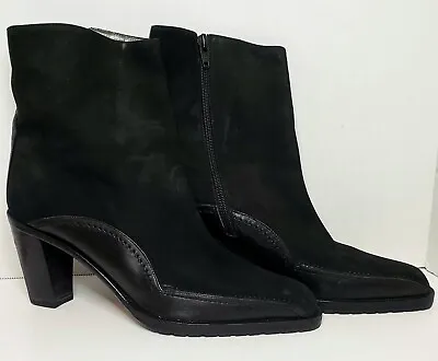 Via Spiga Women's Black Suede And Leather Boots Italian 8.5 B • $39.99