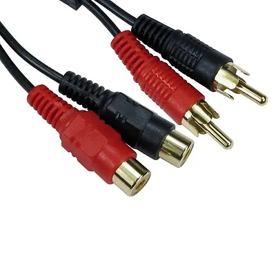 £4.99 • Buy 10m RCA Male To Female Extension Cable Audio Phono Lead Plug To Socket GOLD