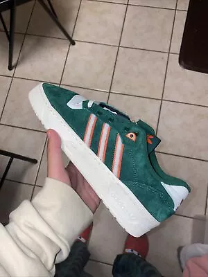 Adidas Rivarly Low Men's Size 10 Sneaker Shoe University Of Miami Hurricanes • $60.45