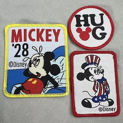 🔥 3 Disney Mickey Mouse Patch Disneyland Cartoon Embroidered Sew On FREE SHIP! • $4.49