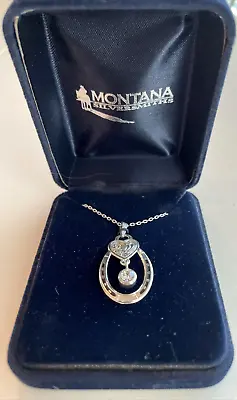 Montana Silversmiths  CZ LUCKY HEART  Horseshoe / Heart Design Necklace • $45