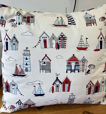 £6 • Buy Handmade Cushion Cover Made From Beach Hut/ Nautical/ Seaside Fabric