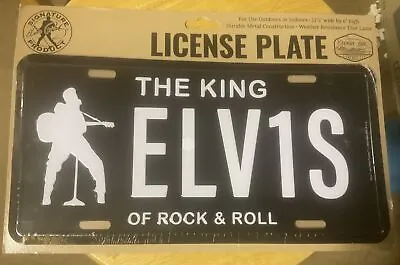 King Of Rock & Roll Elvis License Plate Presley ￼Tag 11” X 6” Man Cave Bar Decor • $4.99