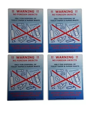 Uniflo Macerator X 4 Warning Sign Sticker/ Stickers For Saniflo Uniflo Grundfos. • £8.99