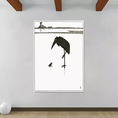 £12.79 • Buy Japanese Frog And Bird - Vintage Art - Canvas Rolled Wall Art Print