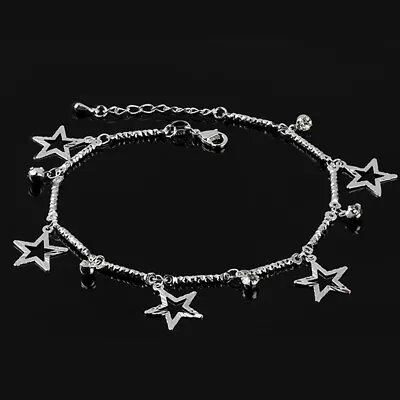 Women Ankle Bracelet 925 Sterling Silver Star CZ Anklet Foot Chain Beach Jewelry • £3.79