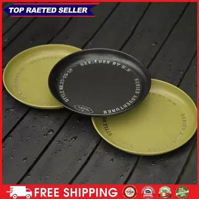 Portable Stainless Steel Plates Metal Blackened Dish Camping Plates Camping Gear • £8.03
