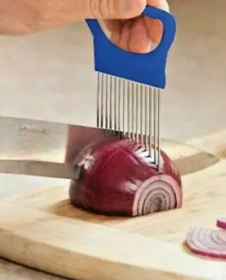 £2.99 • Buy Stainless Steel Onion Slicer Vegetable Holder Cutter Kitchen Tools Gadgets New