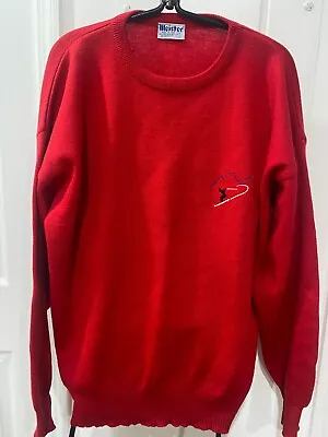 Meister Vintage Red Wool Ski Sweater W/ Skier Sz Xl • $45