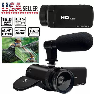 $35.74 • Buy 1080P Video Camera Camcorder Digital YouTube Vlogging Recorder 16X Zoom W/Mic