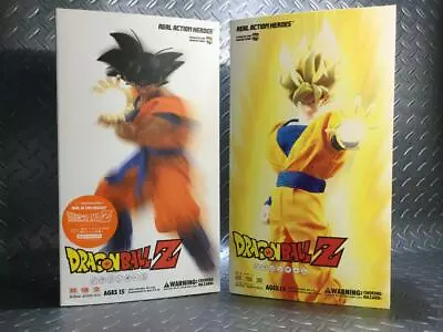 Lot Of 2 MEDICOM RAH DRAGON BALL Z GOKU & SUPER SAIYAN ACTION FIGURES • $371.25