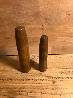 Two Vintage French Lead Workers Tools Dolly Wooden Formers Punches • £12