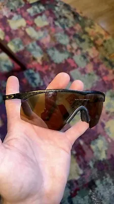 Vintage Oakley M Frame Sunglasses Gold Iridium Lens Used Scratches Original Usa • $60