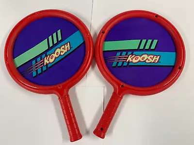 Vintage Koosh Ball Racket Racquet Paddle 90s Set Of 2 Red / Purple Hasbro OddzOn • $19.99