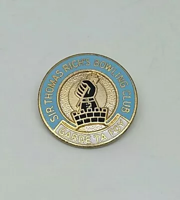 Sir Thomas Rich's Bowling Club Enamel Pin Lapel Metal Badge Bowls Emblem • $7.01