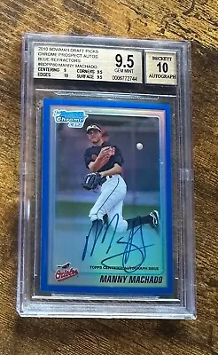 2010 Bowman Chrome DP Auto Blue Refractor Manny Machado /150 BGS 9.5/10 RC • $1999.99