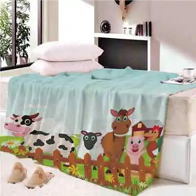Brown Dog Miracle White Vision 3D Warm Plush Fleece Blanket Picnic Sofa Couch • £47.84